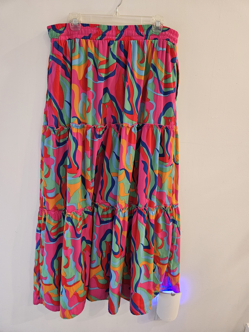 Timuspo Bright Multicolor Tiered Maxi Skirt - Pink Multicolor - Picture 2 of 2